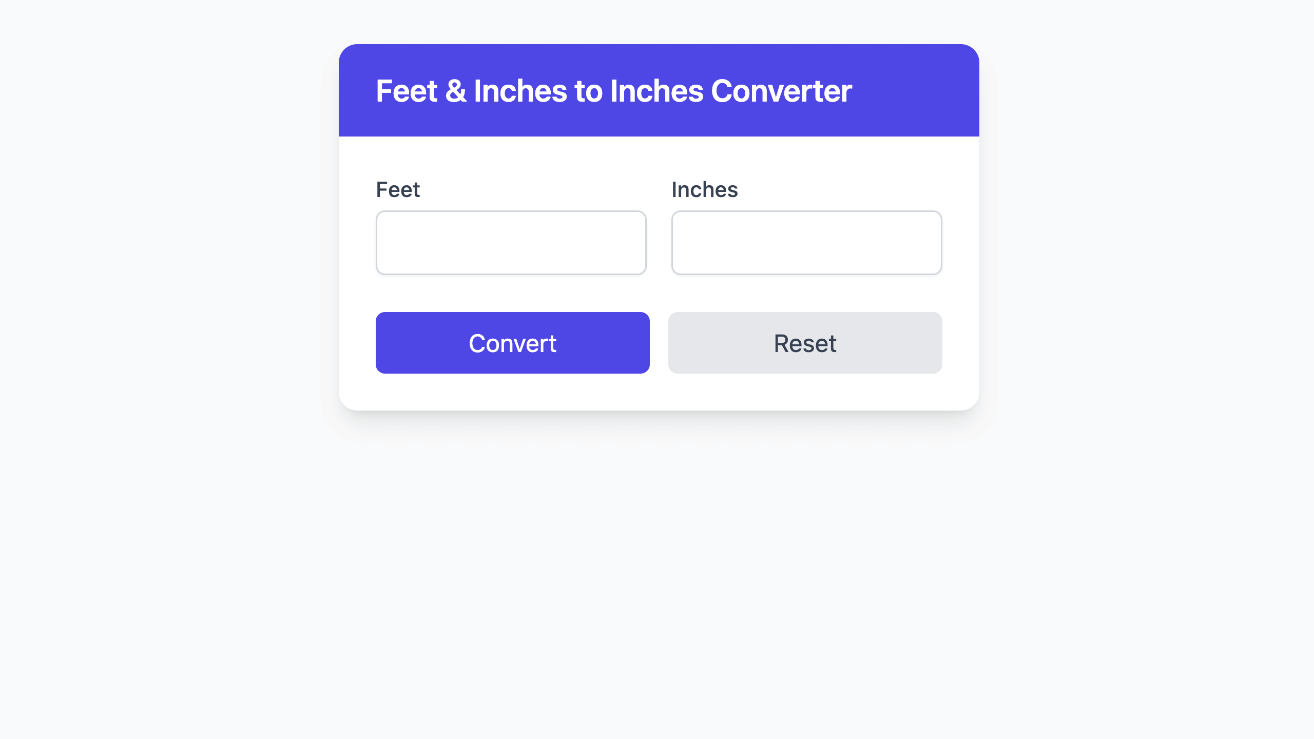 Feet & Inches to Inches Converter